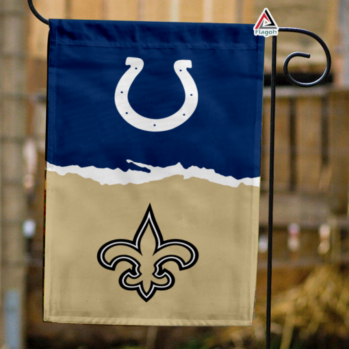 Colts vs Saints House Divided Flag, NFL House Divided Flag