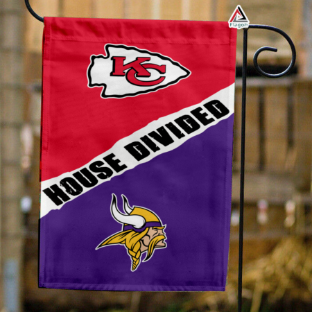 Chiefs vs Vikings House Divided Flag, NFL House Divided Flag