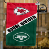 Kansas City Chiefs vs New York Jets House Divided Flag, NFL House Divided Flag