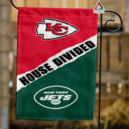 Chiefs vs Jets House Divided Flag, NFL House Divided Flag