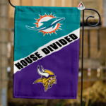 Dolphins vs Vikings House Divided Flag, NFL House Divided Flag