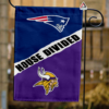 New England Patriots vs Minnesota Vikings House Divided Flag, NFL House Divided Flag