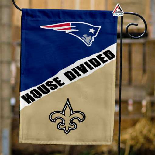 Patriots vs Saints House Divided Flag, NFL House Divided Flag