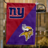 New York Giants vs Minnesota Vikings House Divided Flag, NFL House Divided Flag