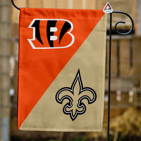 Bengals vs Saints House Divided Flag, NFL House Divided Flag