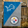 Detroit Lions vs Pittsburgh Steelers House Divided Flag, NFL House Divided Flag