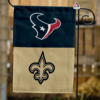 Houston Texans vs New Orleans Saints House Divided Flag, NFL House Divided Flag