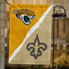 Jacksonville Jaguars vs New Orleans Saints House Divided Flag, NFL House Divided Flag