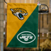 Jacksonville Jaguars vs New York Jets House Divided Flag, NFL House Divided Flag