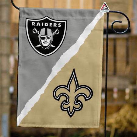 Raiders vs Saints House Divided Flag, NFL House Divided Flag