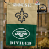 New Orleans Saints vs New York Jets House Divided Flag, NFL House Divided Flag