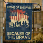 Home of Free Because of the Brave Flag, 4th of July Patriotic American Garden Flag, USA Memorial Day Yard Flag