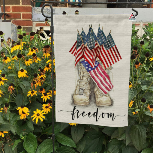 Freedom Boots Garden Flag, Patriotic Independence Day Flag, 4th of July Memorial Day Home Decor