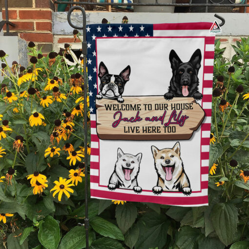 Welcome To The Dogs House Double Sided Garden Flag, Customizable Dog Lovers Gift