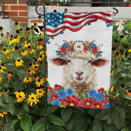 Sheep America 4th July Flag, Sheep Patriotic Happy Independence Day Flag