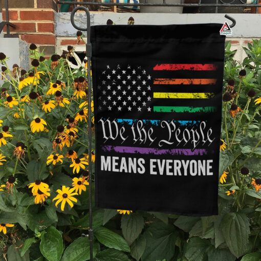 We The People Means Everyone Flag, LGBTQIA+ Pride Flag for 4th of July, Independence Day Outdoor Banner