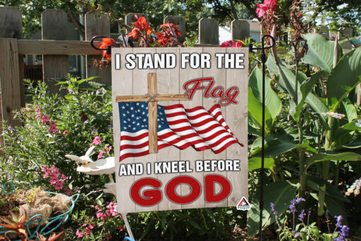 I Stand for The Flag I Kneel Before God Flag, Proud Veteran Garden Flag
