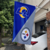 Los Angeles Rams vs Pittsburgh Steelers House Divided Flag, NFL House Divided Flag