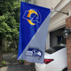 Los Angeles Rams vs Seattle Seahawks House Divided Flag, NFL House Divided Flag