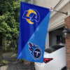 Los Angeles Rams vs Tennessee Titans House Divided Flag, NFL House Divided Flag