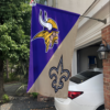 Minnesota Vikings vs New Orleans Saints House Divided Flag, NFL House Divided Flag