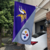 Minnesota Vikings vs Pittsburgh Steelers House Divided Flag, NFL House Divided Flag