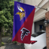 Minnesota Vikings vs Atlanta Falcons House Divided Flag, NFL House Divided Flag