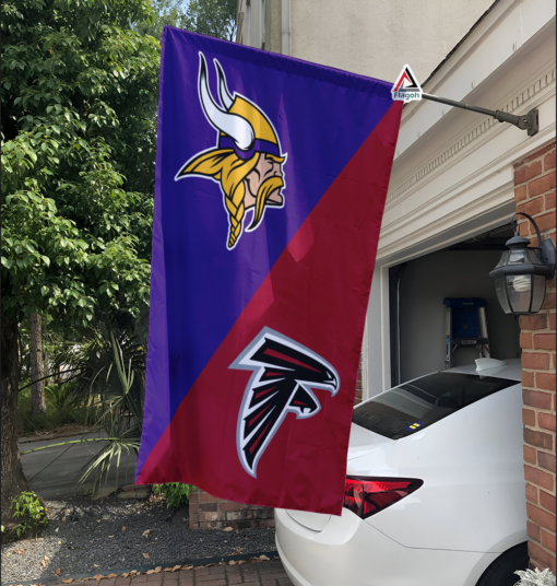 Vikings vs Falcons House Divided Flag, NFL House Divided Flag