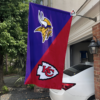 Minnesota Vikings vs Kansas City Chiefs House Divided Flag, NFL House Divided Flag