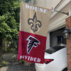 New Orleans Saints vs Atlanta Falcons House Divided Flag, NFL House Divided Flag