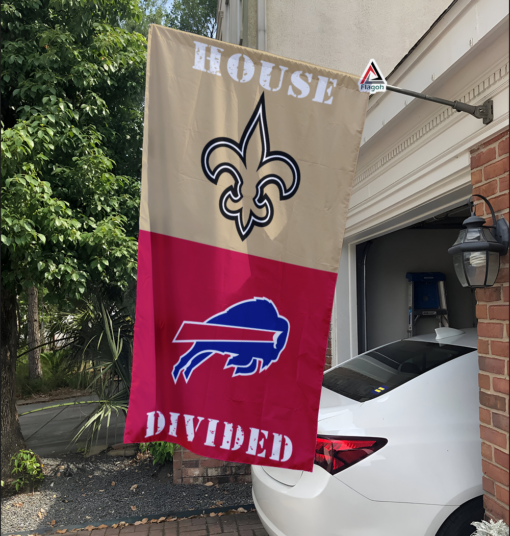 Saints vs Bills House Divided Flag, NFL House Divided Flag