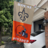 New Orleans Saints vs Cleveland Browns House Divided Flag, NFL House Divided Flag