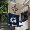 New Orleans Saints vs Green Bay Packers House Divided Flag, NFL House Divided Flag