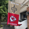 New Orleans Saints vs Kansas City Chiefs House Divided Flag, NFL House Divided Flag