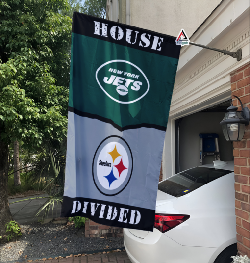 Jets vs Steelers House Divided Flag, NFL House Divided Flag