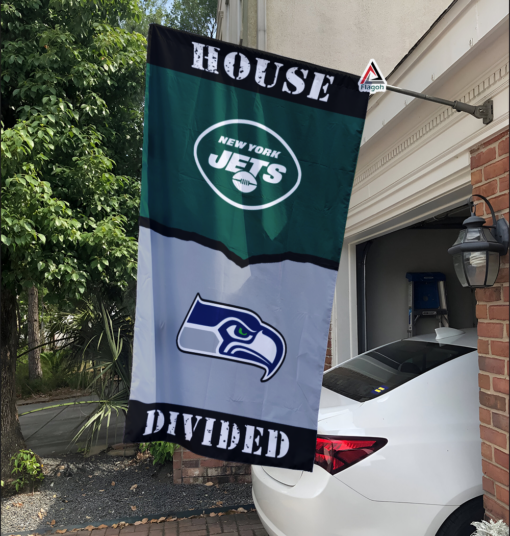 Jets vs Seahawks House Divided Flag, NFL House Divided Flag
