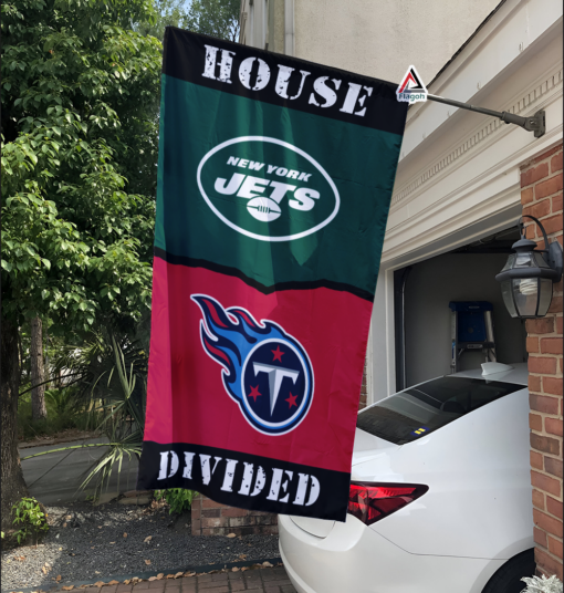 Jets vs Titans House Divided Flag, NFL House Divided Flag