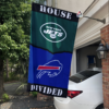 New York Jets vs Buffalo Bills House Divided Flag, NFL House Divided Flag