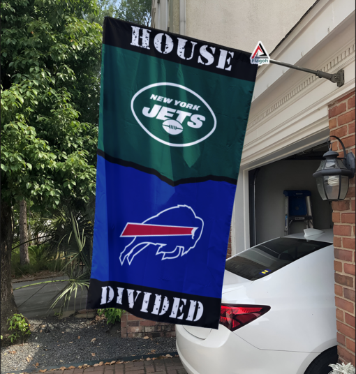 Jets vs Bills House Divided Flag, NFL House Divided Flag