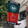 New York Jets vs Chicago Bears House Divided Flag, NFL House Divided Flag