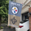 Pittsburgh Steelers vs New Orleans Saints House Divided Flag, NFL House Divided Flag