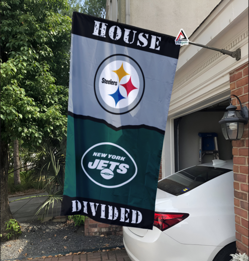 Steelers vs Jets House Divided Flag, NFL House Divided Flag