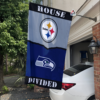 Pittsburgh Steelers vs Seattle Seahawks House Divided Flag, NFL House Divided Flag