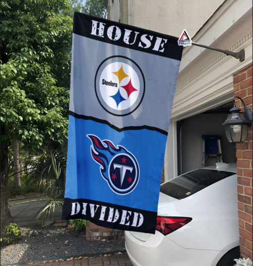 Steelers vs Titans House Divided Flag, NFL House Divided Flag
