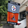 Pittsburgh Steelers vs Cleveland Browns House Divided Flag, NFL House Divided Flag