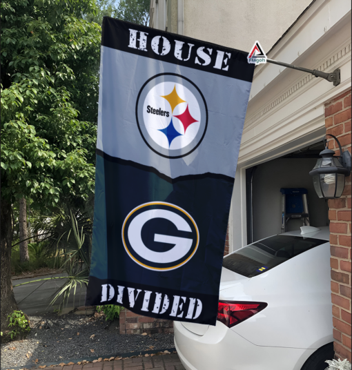 Steelers vs Packers House Divided Flag, NFL House Divided Flag