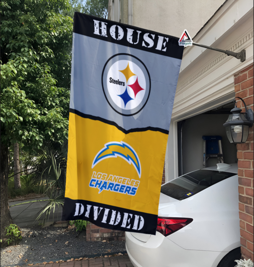 Steelers vs Chargers House Divided Flag, NFL House Divided Flag