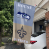 Seattle Seahawks vs New Orleans Saints House Divided Flag, NFL House Divided Flag
