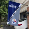 Seattle Seahawks vs Pittsburgh Steelers House Divided Flag, NFL House Divided Flag