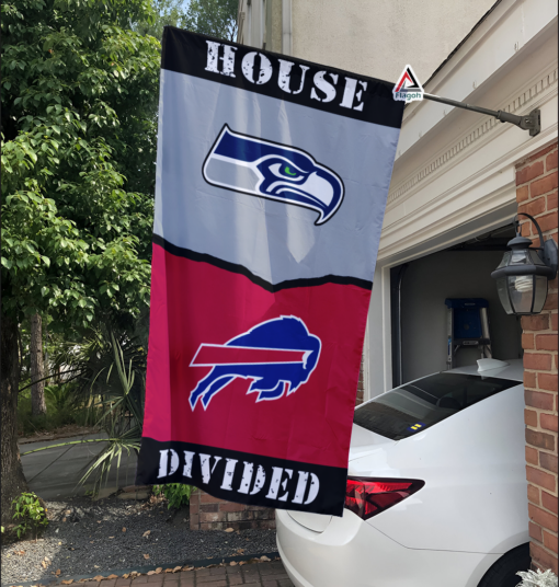 Seahawks vs Bills House Divided Flag, NFL House Divided Flag